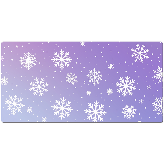 Purple Lavender Snowflake Desk Mat